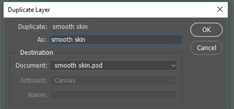 Duplicate layer naming as Smooth skin