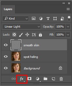 Press on the layer style icon