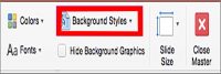 Slide Master tab and press on the Background styles