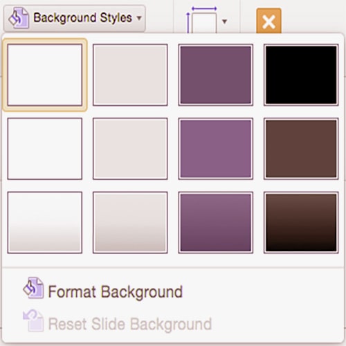Then tab on the Format Background
