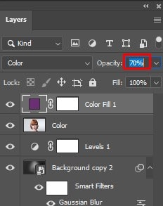 Drag the opacity slider