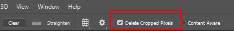 Delete Cropped Pixels