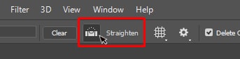 select the Straighten Tool too