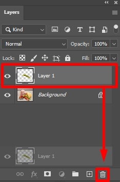 Delete Photoshop Layer