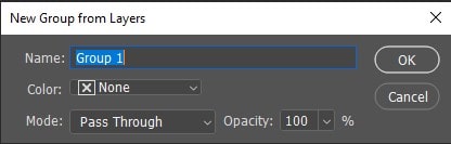 adding current layers to the new group