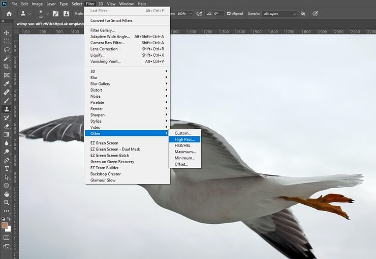 Select High Pass to Sharpen an image