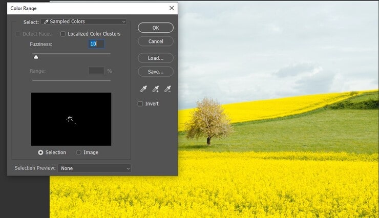 Color Range to cut out the image