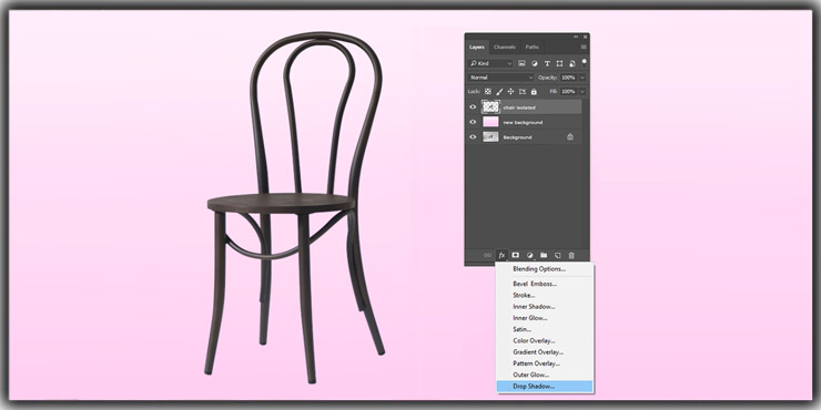 Adding a Photoshop Drop Shadow