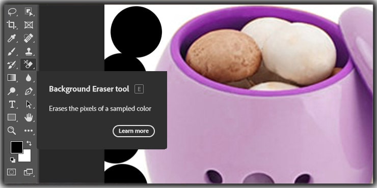 By Background Eraser Tool
