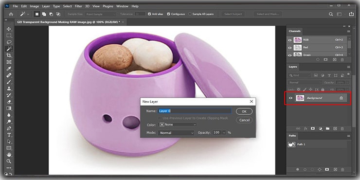 Create a transparent background