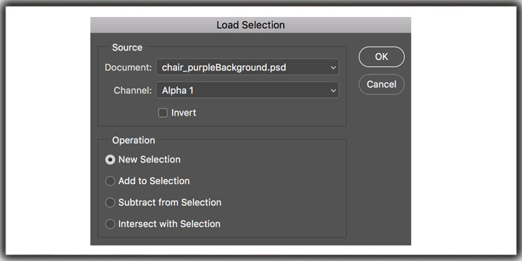 Load selection dialogue box
