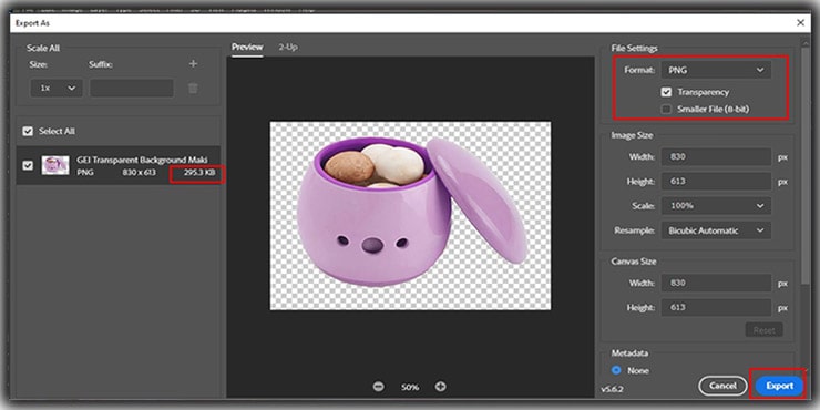 Sizing of the Transparent Background Image