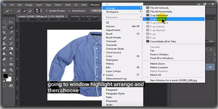 select 2-UP Vertical option