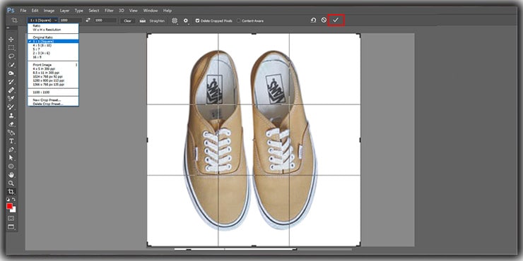 How to Crop image in photoshop