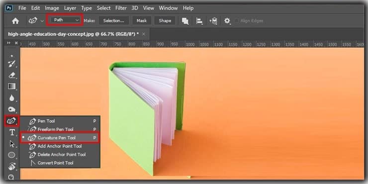 Curvature Pen Tool Photoshop