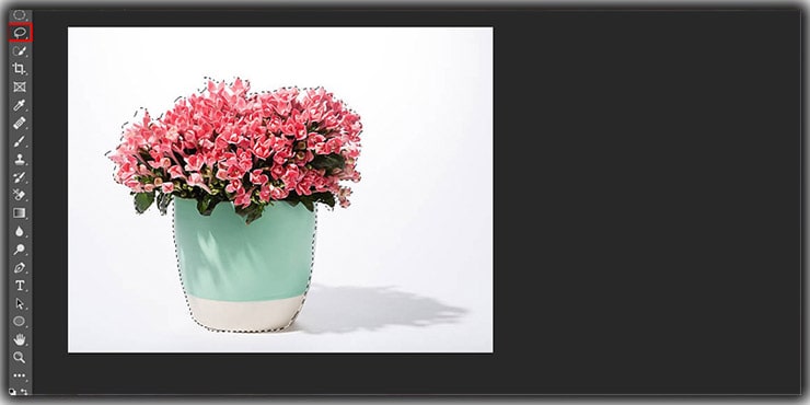 Make selection with lasso tool