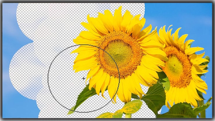 delete the pixels of blue sky