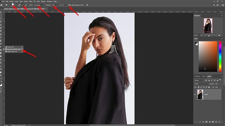 Background Eraser Tool Selection