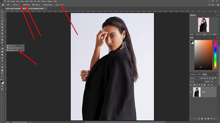 Choose the Magic Eraser Tool