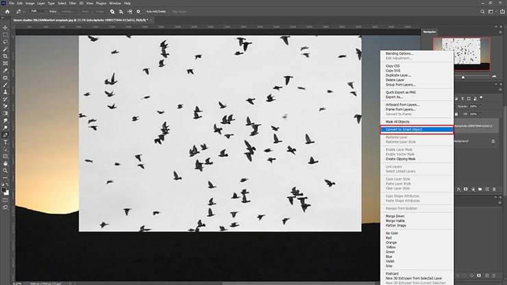 Convert the Image to a Smart Object