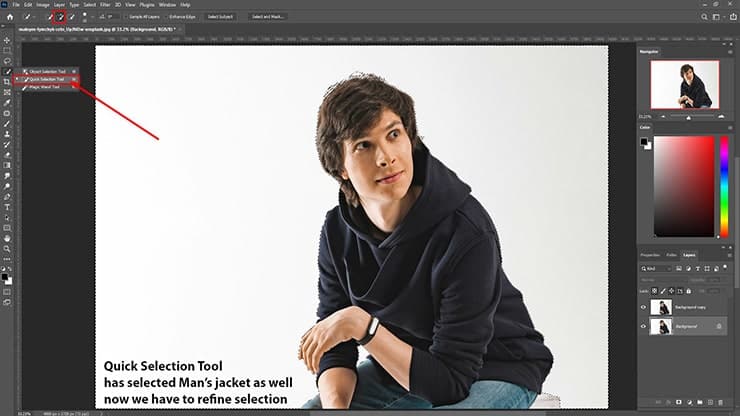 Quick Selection Tool work