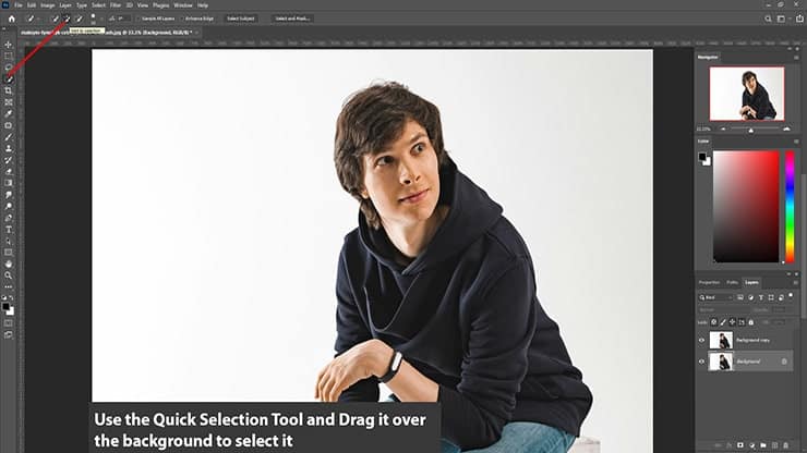 Use the Quick Selection Tool