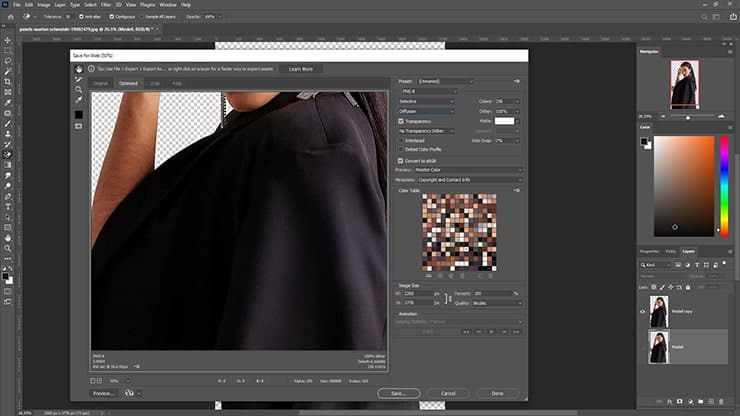 save the File in PNG format