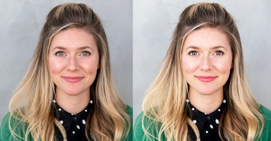 Headshot photo retouching