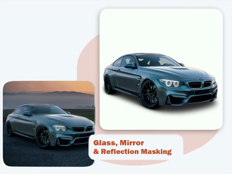 Glass, Mirror & Reflection Masking – car image editing by Graphic Experts India