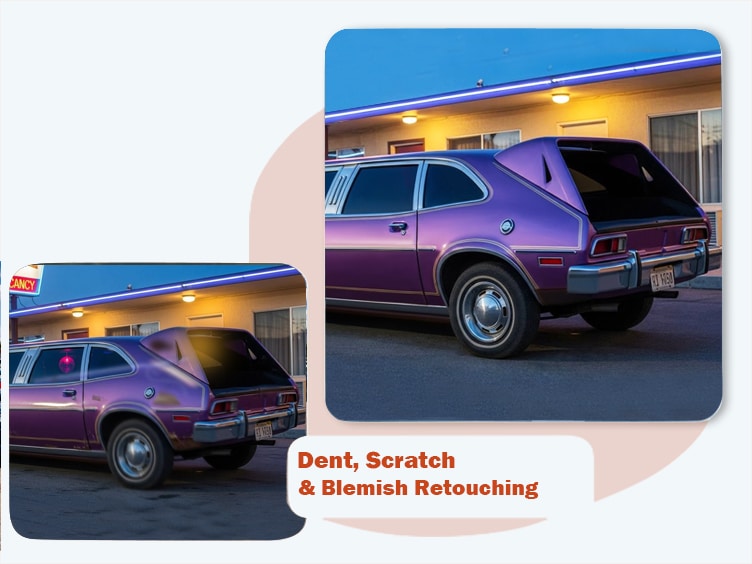 Dent, Scratch & Blemish Retouching – car image editing by Graphic Experts India