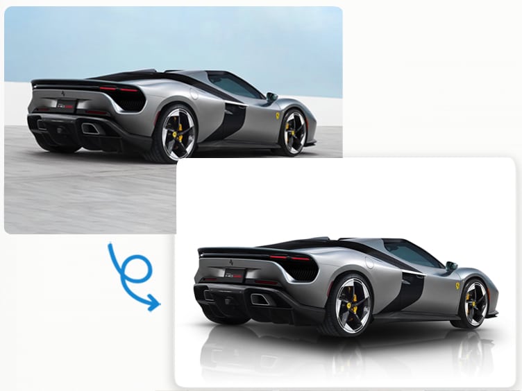 Car shadow and reflection editing service – vehicle grounded with a natural shadow by Graphic Experts India