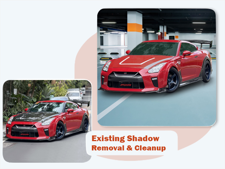 Existing Shadow Removal & Cleanup – car image editing by Graphic Experts India