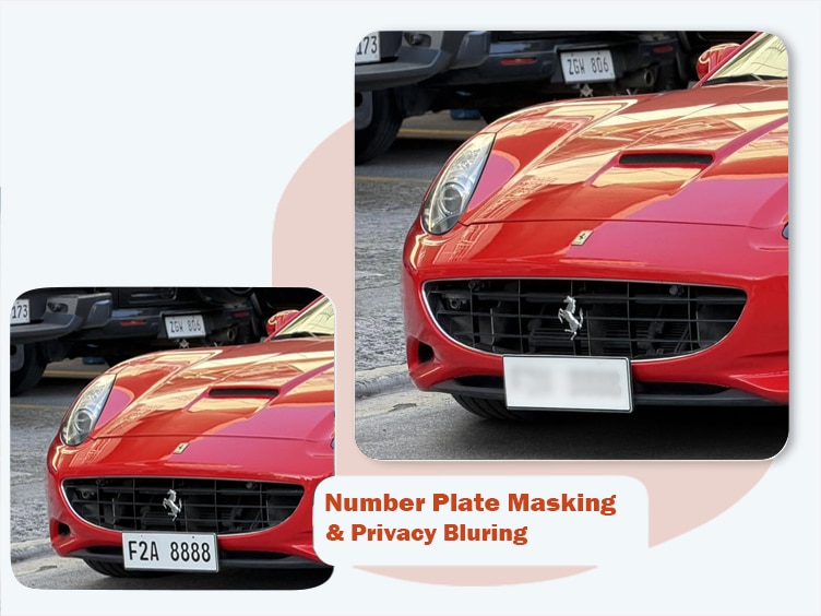 Number plate masking – vehicle registration blurred for privacy on a dealer listing image