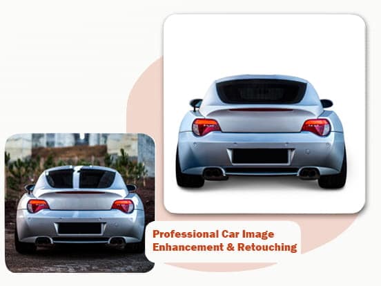 Professional Car Image Enhancement – before and after of a raw vehicle photo corrected for colour and detail