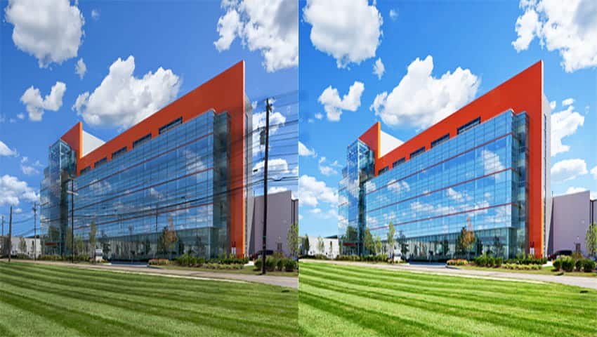 Real Estate Photo Editing and Retouching – before and after interior property image enhancement by GEI