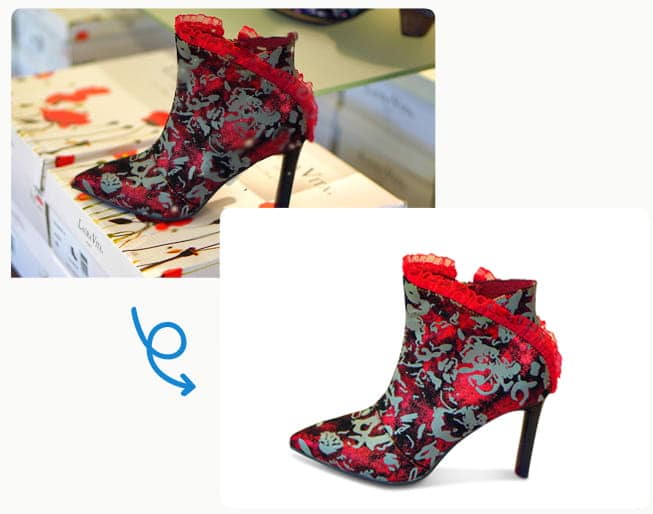 Shoe Image editing – footwear background removal and retouching by GEI