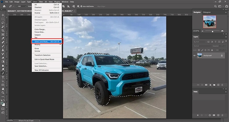 Open Select and Mask.