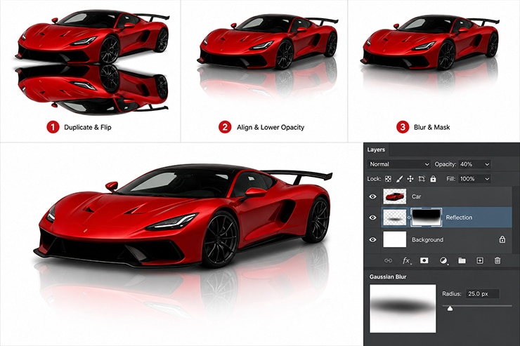 How to add a reflection shadow
