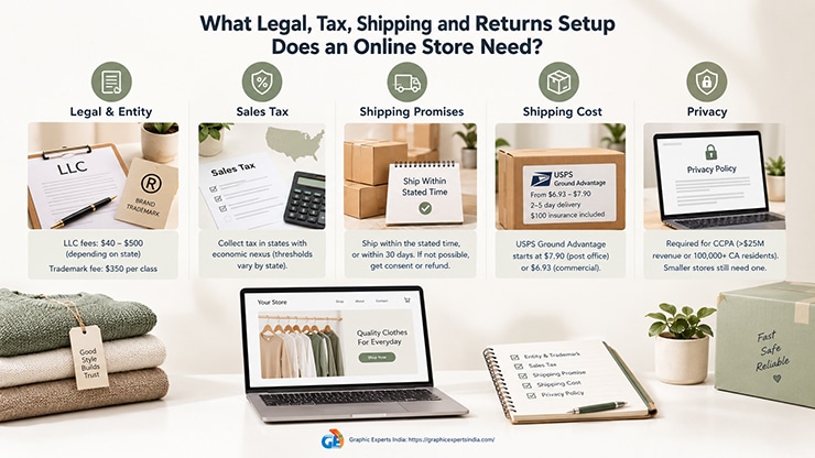 What Legal, Tax, Shipping and Returns Setup Does an Online Store Need