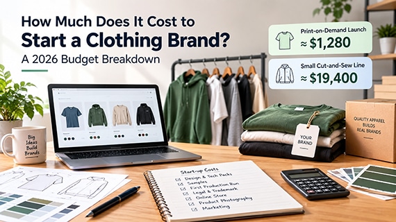 Clothing brand start-up budget, two scenarios