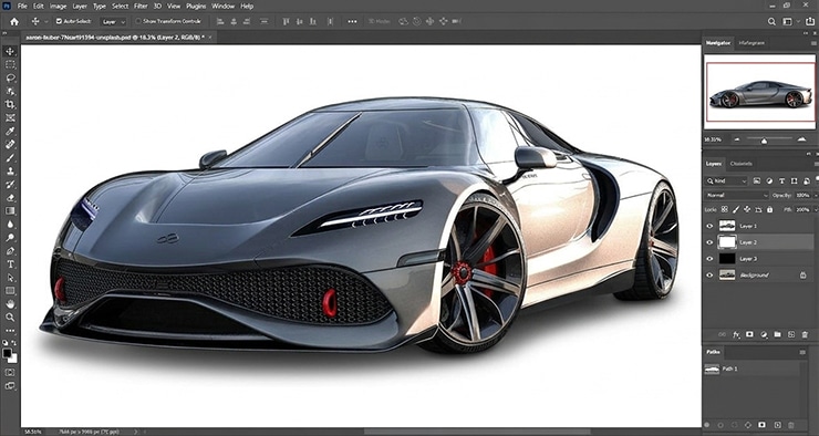 export a transparent car PNG correctly