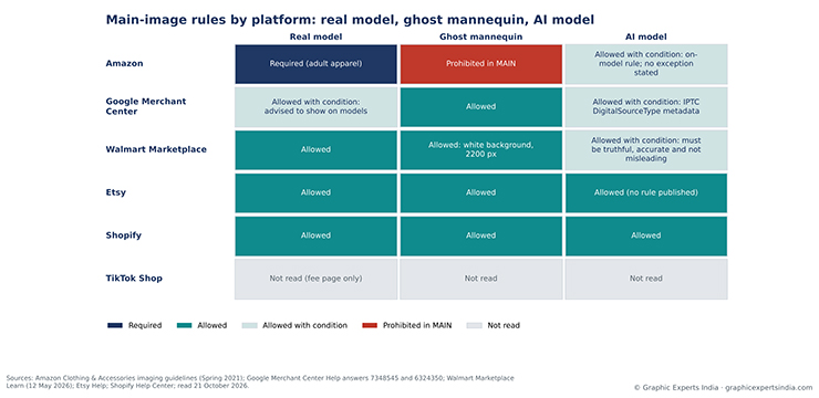 Main-image rules by platform and method