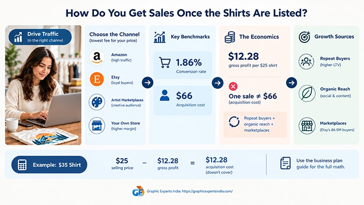 How Do You Get Sales Once the Shirts Are Listed