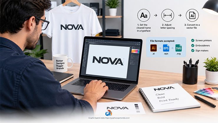 Turn a Brand Name into a Print-Ready Wordmark